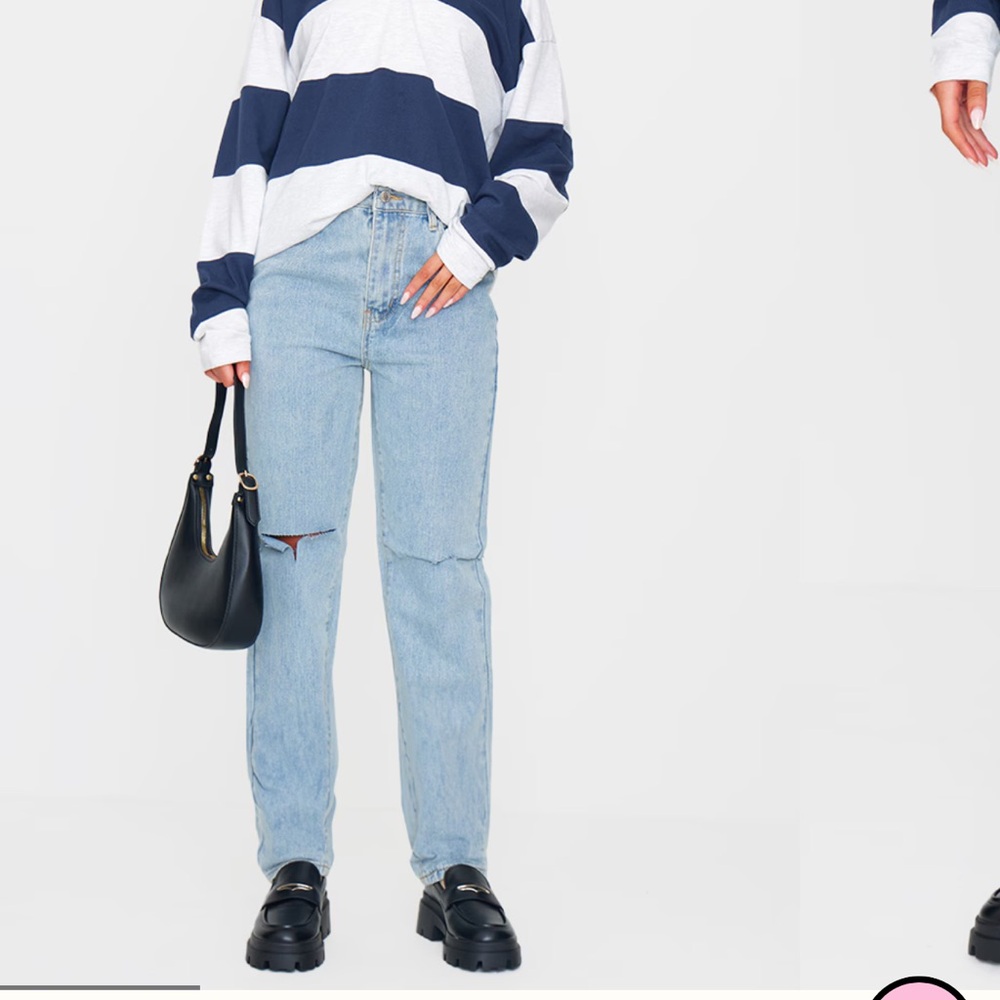 PrettyLittleThing Light Blue Straight Leg Jeans